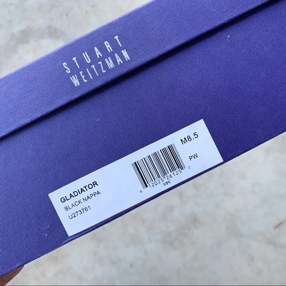 Stuart Weitzman Gladiator Sandals Black Leather With Box - 8.5 - Picture 14 of 16